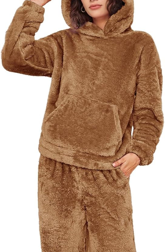Women's Fleece Bear Ear Pajama Set