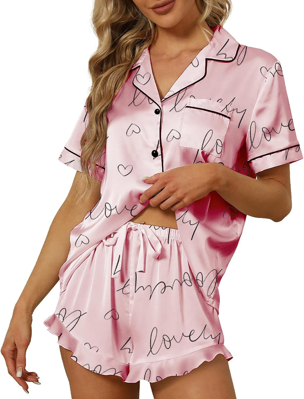 Women’s Satin Silk Pajama Set