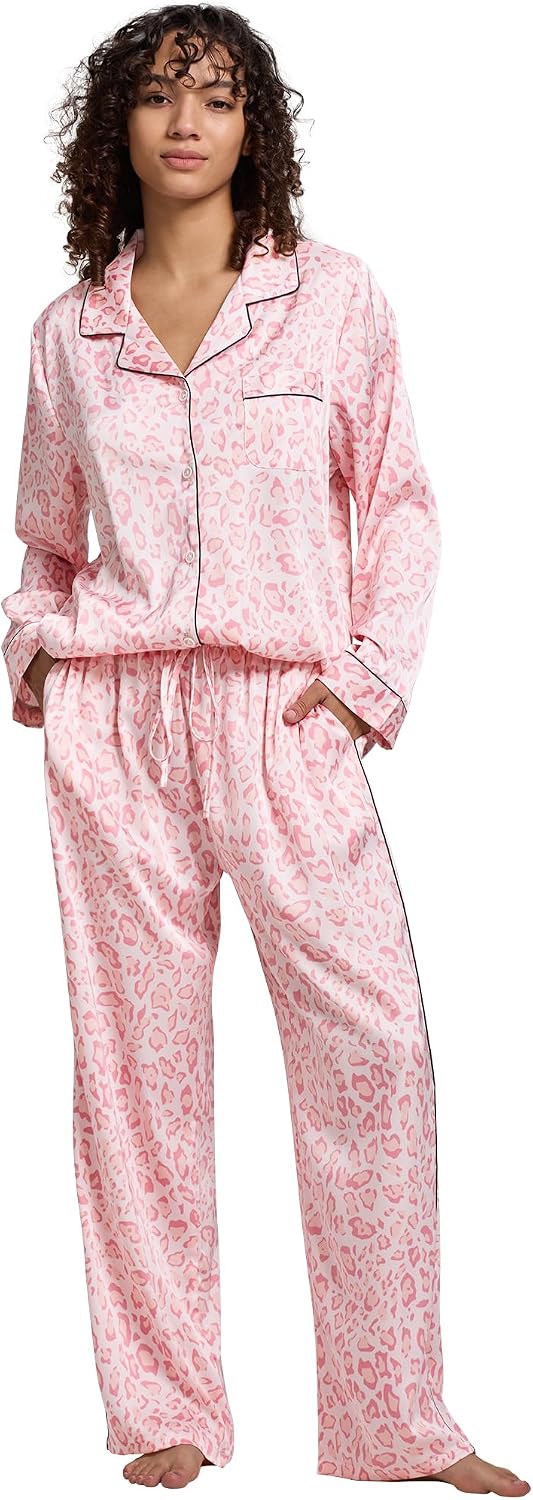 Women’s Satin Button Pajama Set