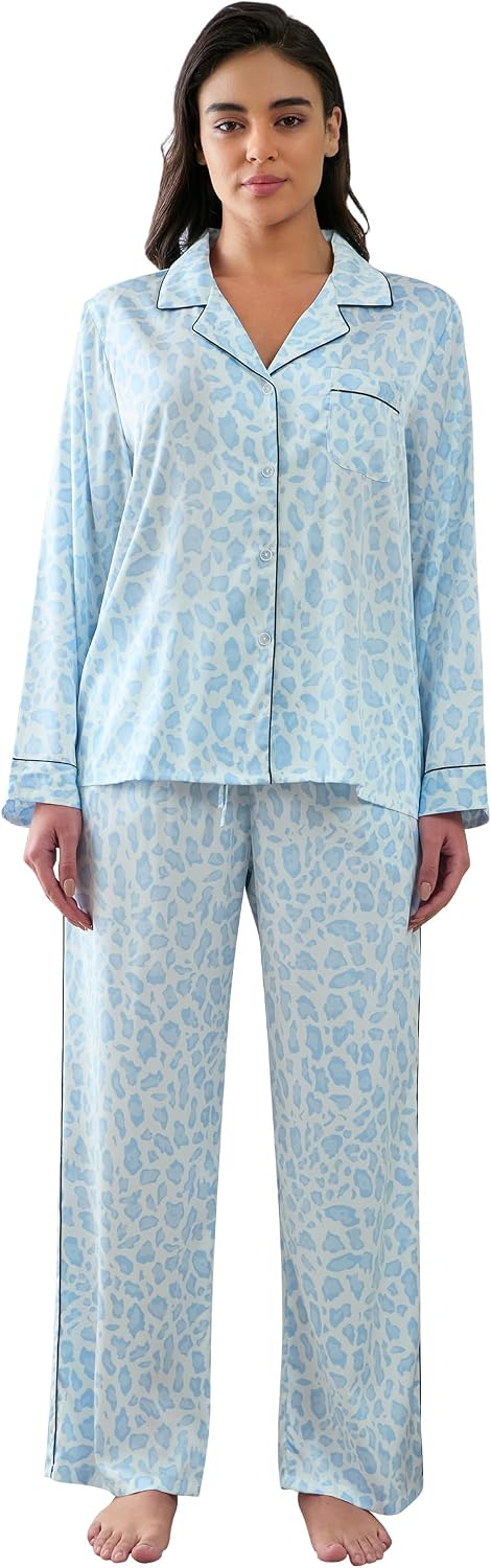 Women’s Satin Button Pajama Set