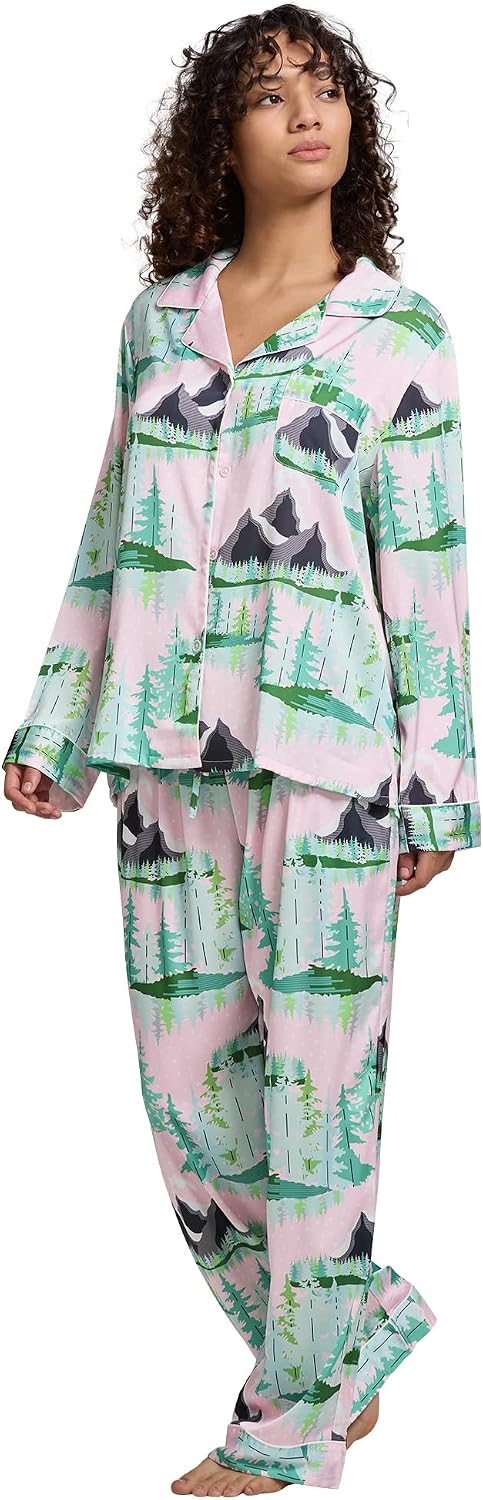 Women’s Satin Button Pajama Set