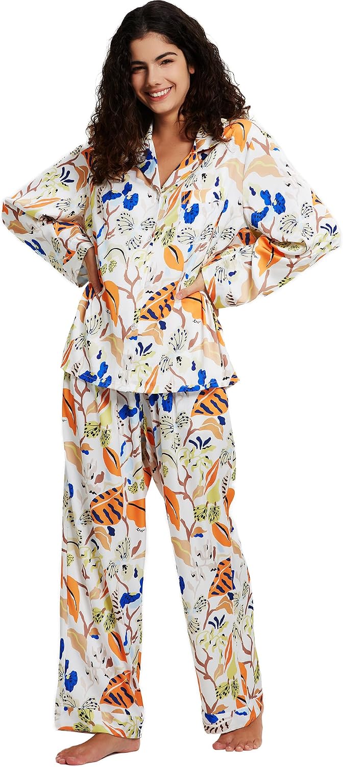 Women’s Satin Button Pajama Set