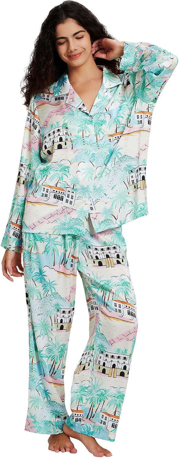 Women’s Satin Button Pajama Set