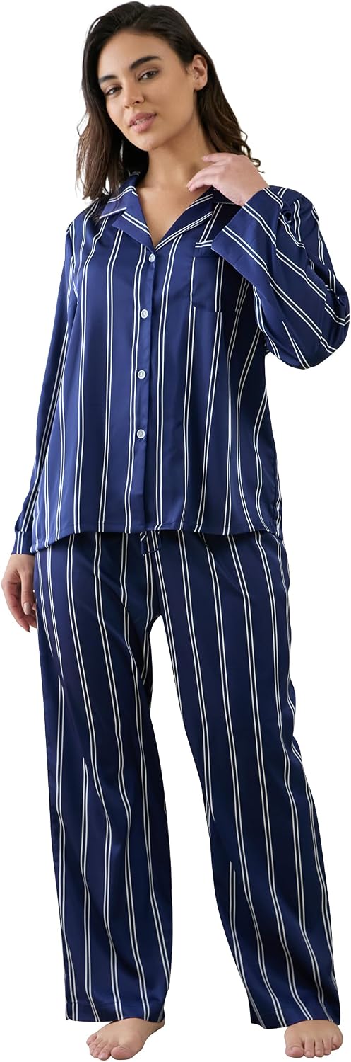 Women’s Satin Button Pajama Set