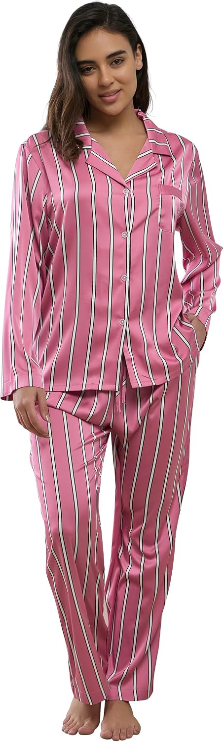Women’s Satin Button Pajama Set