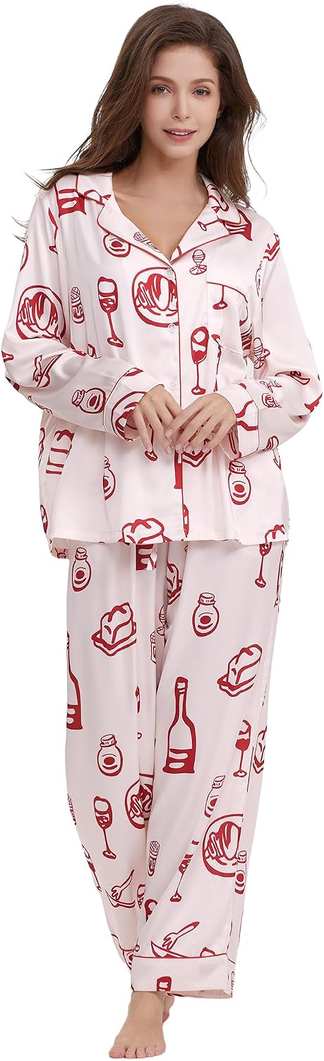 Women’s Satin Button Pajama Set