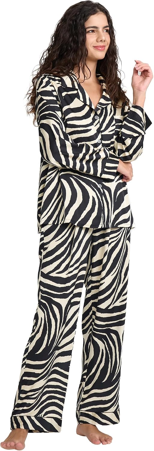 Women’s Satin Button Pajama Set