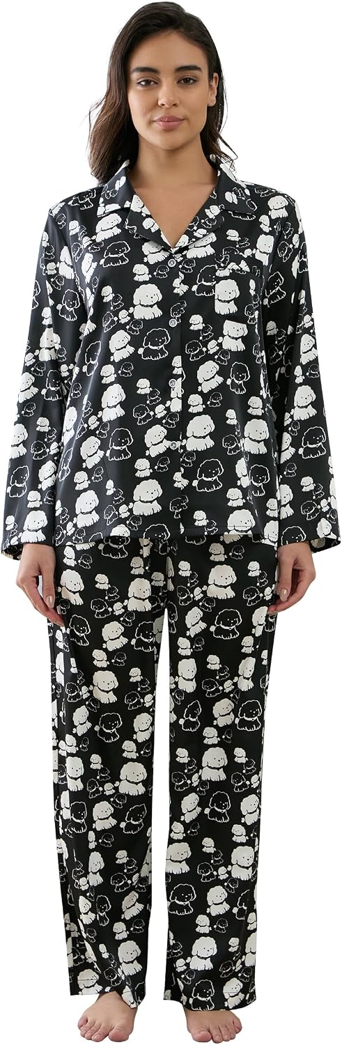Women’s Satin Button Pajama Set