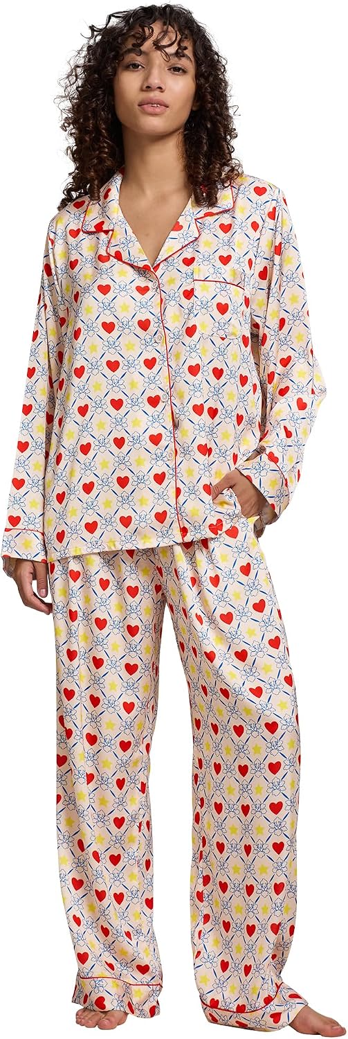 Women’s Satin Button Pajama Set