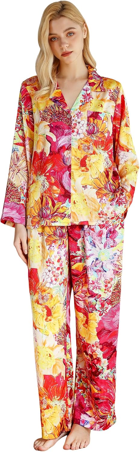 Women’s Satin Button Pajama Set