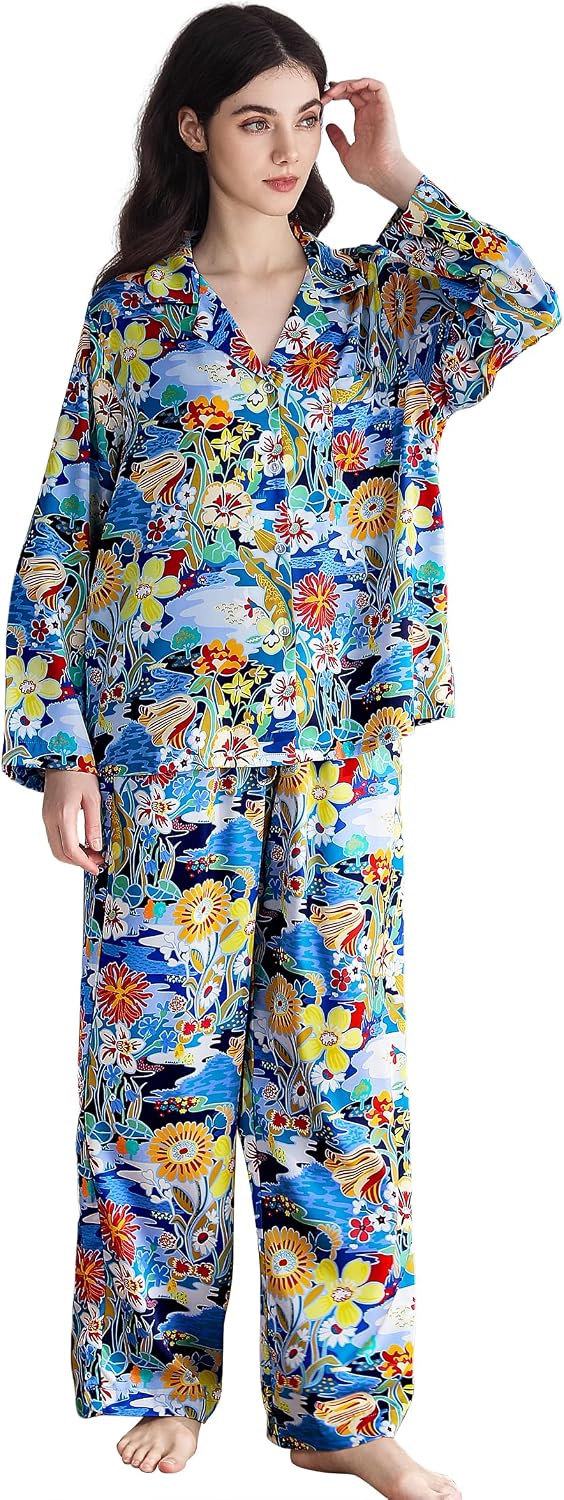 Women’s Satin Button Pajama Set
