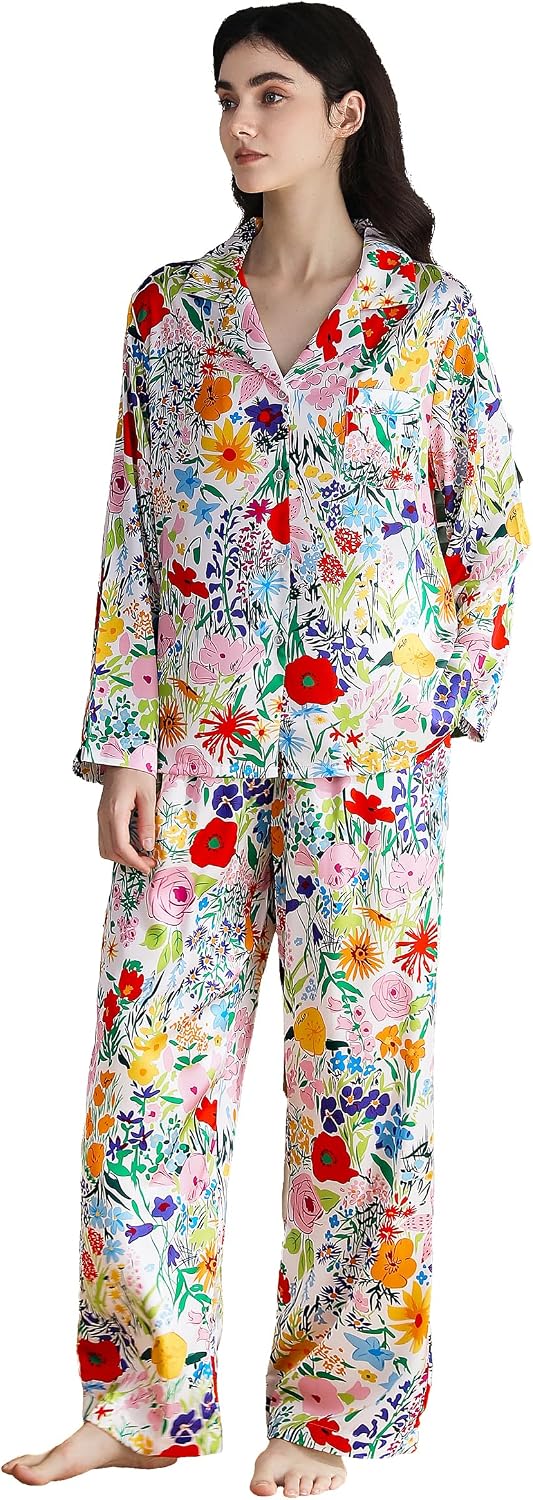 Women’s Satin Button Pajama Set
