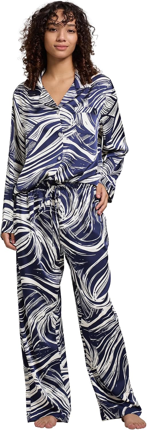 Women’s Satin Button Pajama Set