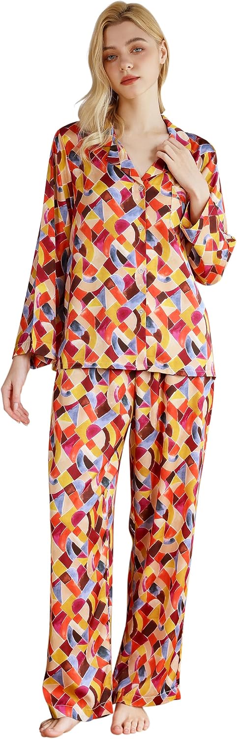 Women’s Satin Button Pajama Set