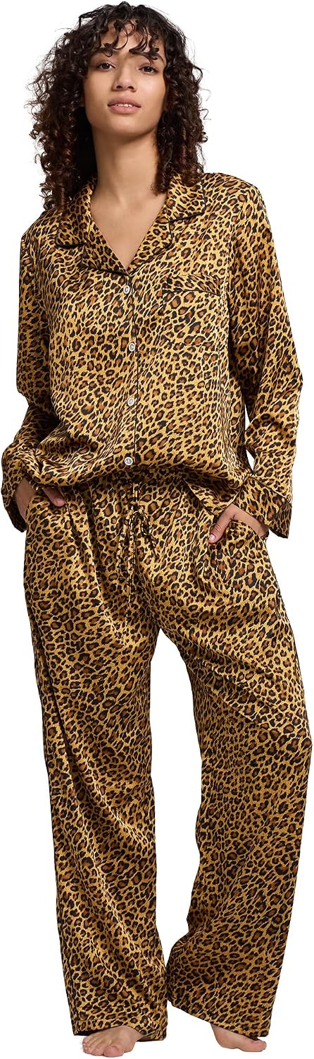 Women’s Satin Button Pajama Set