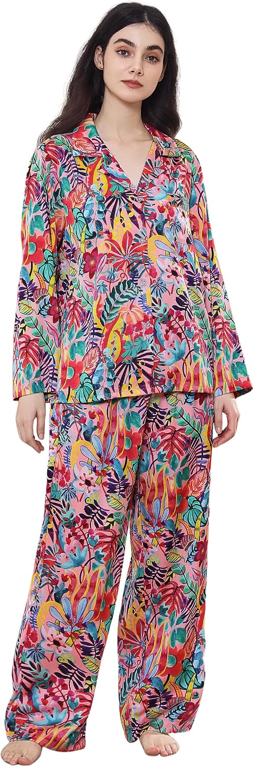 Women’s Satin Button Pajama Set