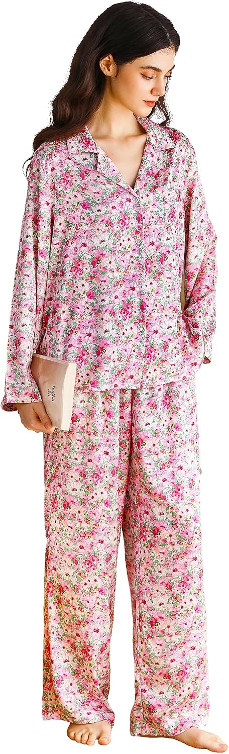 Women’s Satin Button Pajama Set